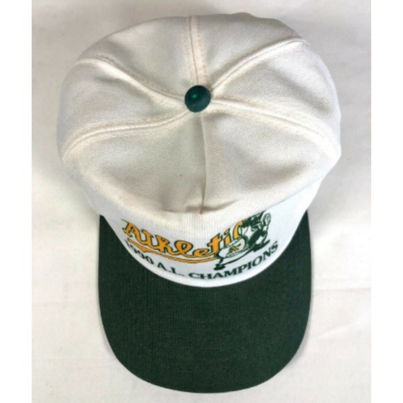 Vintage 1990 Oakland A's AL Champs Snapback Hat New Era USA High Crown - Picture 6 of 9
